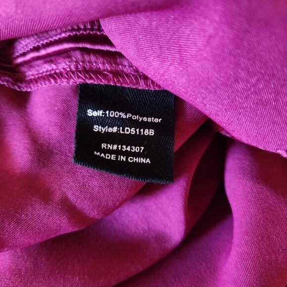 Line & Dot Simone Dress in Cranberry Size XS Long Sleeve Asymmetrical Hem - Picture 11 of 12